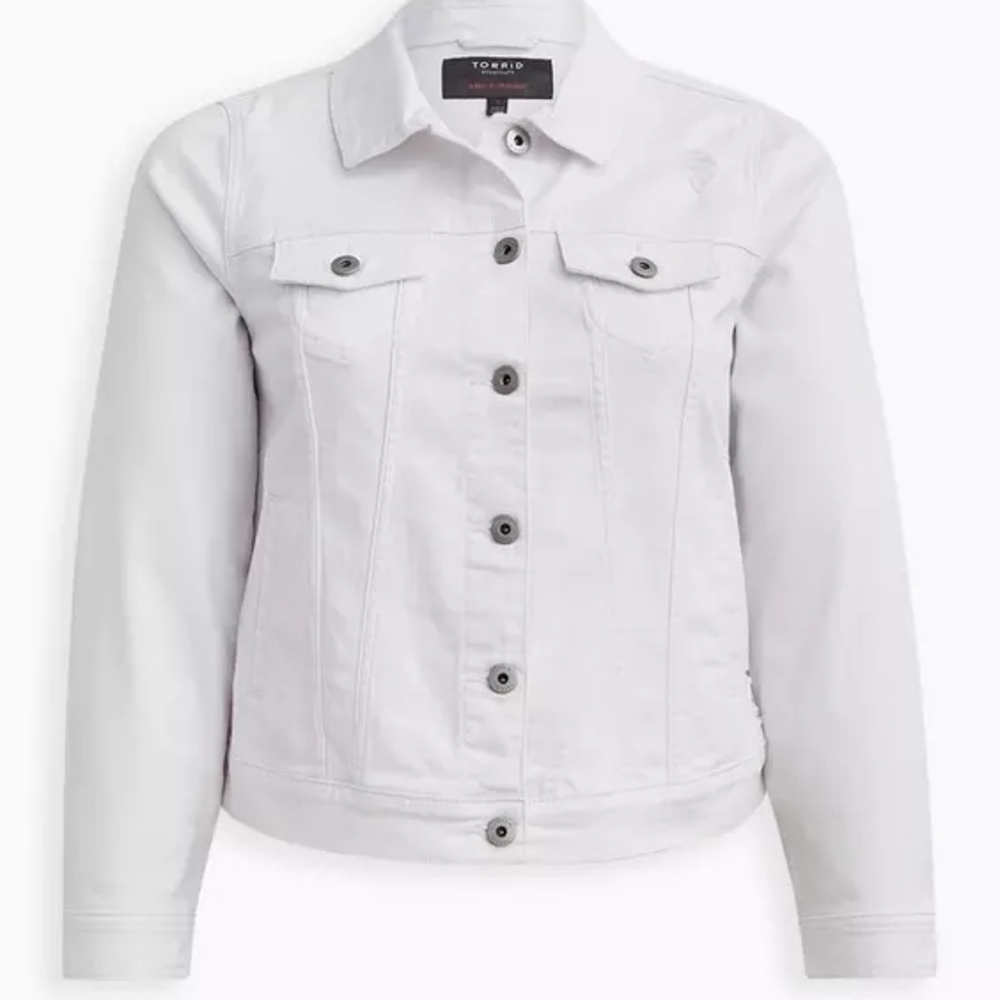 Torrid White Denim Trucker Jacket